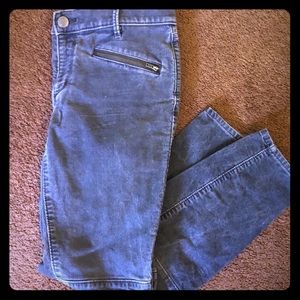 LOFT Blue Corduroy Moto jeans